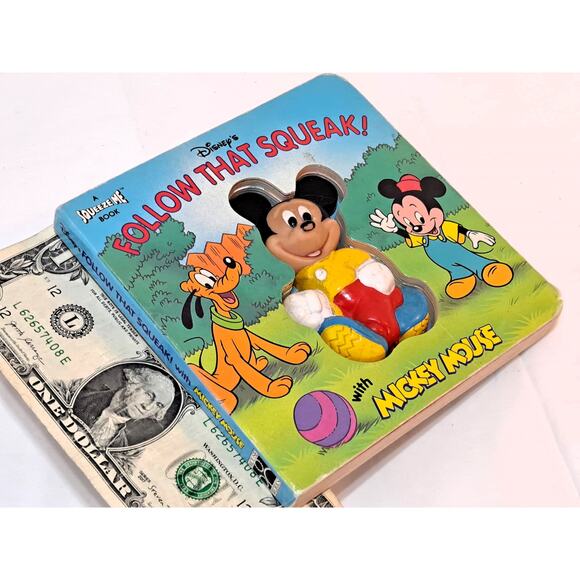 Disney's Follow That Squeak!  with Mickey Mouse (1993 Board Book) - Picture 1 of 7